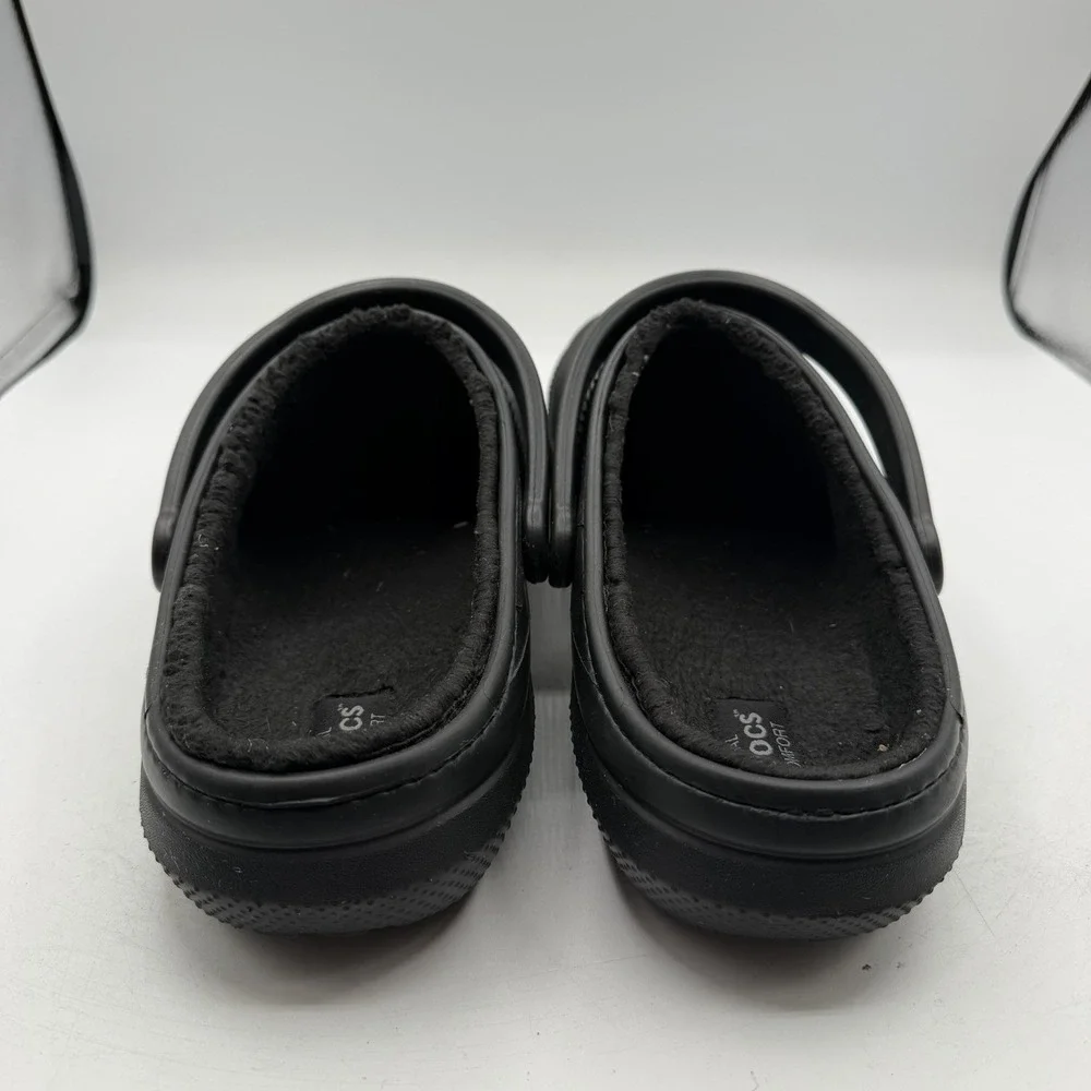 Crocs Classic Lined Clogs Mens Sz 13 Black Slip On Shoes Slippers Comfort 203591